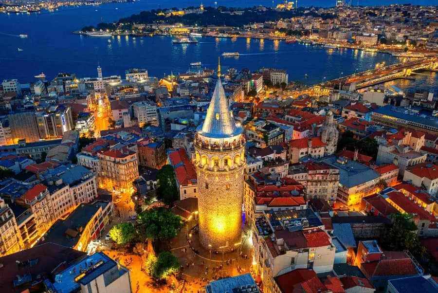 Galata Tower historical landmark in Istanbul, Turkey