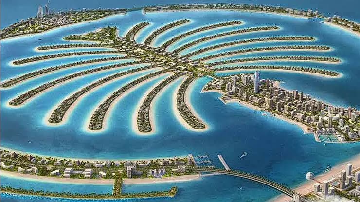 Palm Jumeirah landmark & island in Dubai, United Arab Emirates